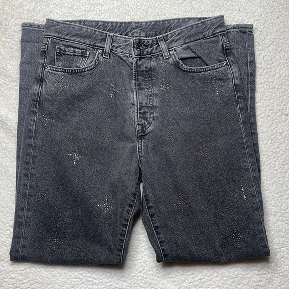 H & M Vintage fit, high waisted & Denim Sparkly Stars Size 28 - Picture 4 of 9